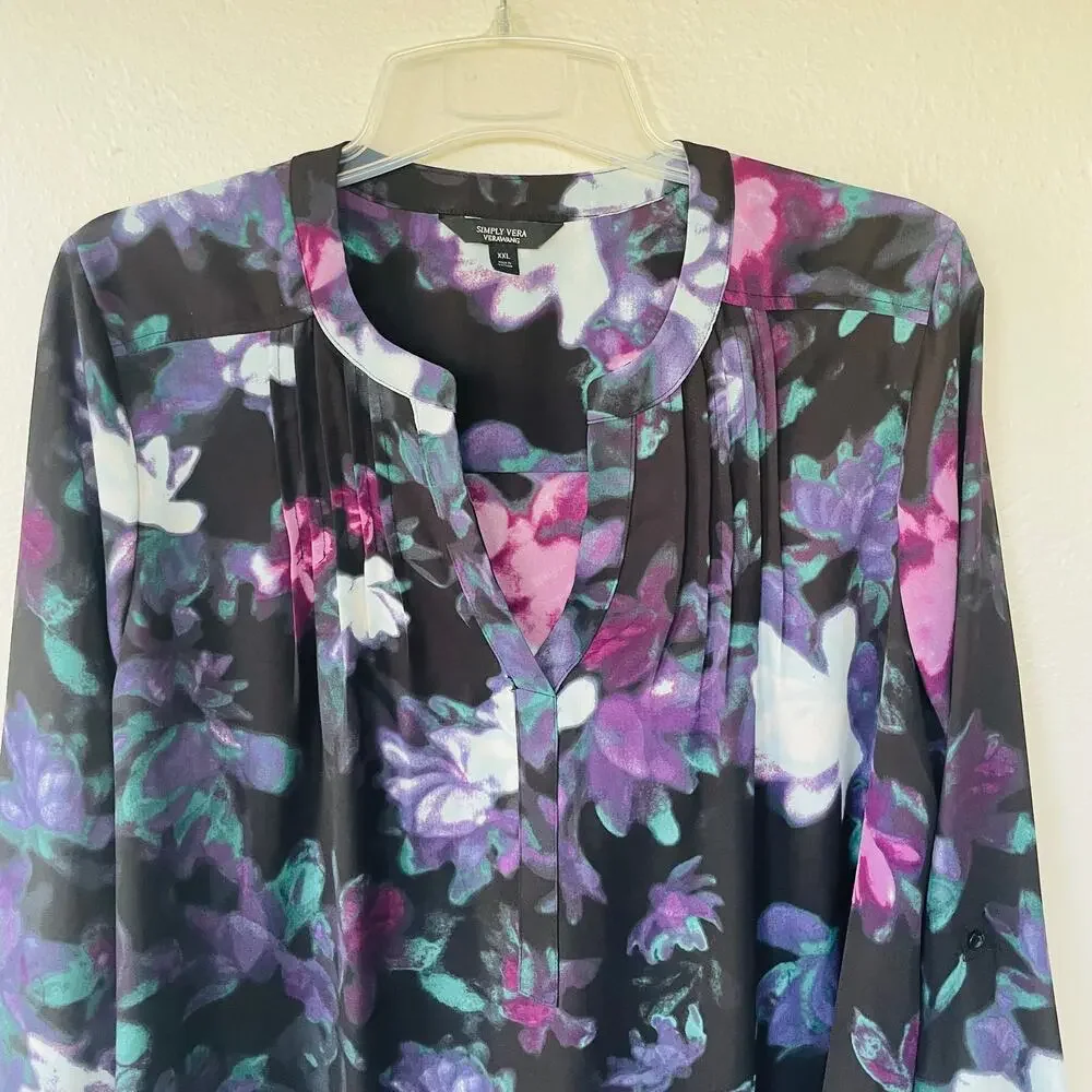 Simply Vera Vera Wang abstract print blouse size XXL - Picture 3 of 12